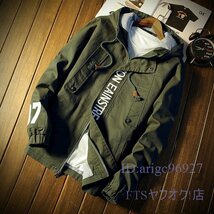 T153☆新品メンズジャケットフード付きミリタリージャケットコーチジャケット野球服ブルゾンジャンパースタジャン春秋ブラックM~5XL_画像5