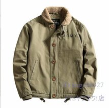 A0950☆新品アメリカN1 冬服ミリタリージャケット メンズ おしゃれ フライトジャケット 防風コート 中綿入り ジャンパー 4XL ネイビー_画像7