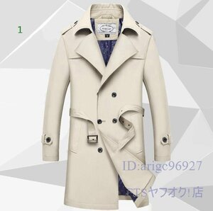 V868☆新品春トレンチコート メンズ ビジネスジャケット チェスターコート ジャケット ロングコート 大きいサイズ 通勤 M~5XL