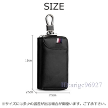 Z19★牛革 カードキーケース 多機能 キーケース 6連 免許証 ICカード ラウドファスナー カラビナ付き 多機能 大容量☆カラー/5色選択_画像10