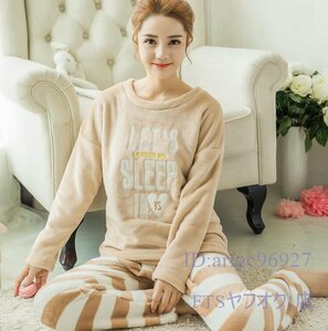 A2064* new goods [ spring autumn lady's winter pyjamas .. thick .... long sleeve room wear Night wear part shop put on nightwear top and bottom set L