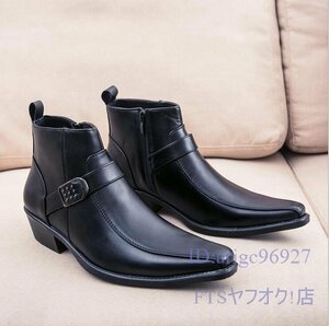 V348☆新品ショートブーツ メンズ ウエスタンブーツ ワークブーツ ミリタリーブーツ 作業靴 エンジニアブーツ 24.5cm~27cm