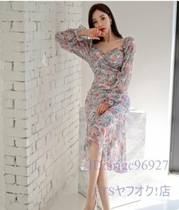 V642☆新品ワンピース◇ladies レディースきれいめ ◇ 披露宴 dress OL 良質 sexy 素敵 シフォン