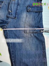 T829☆新品オーバーオール メンズ デニムパンツ つなぎ ペインターパンツ オールインワン ポケット付き ジーンズ ブルー M_画像6