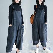 A3078☆新品ファッション パンツ レディース ポケット付き デニム オーバーオール パンツ つなぎ M-2XL_画像1