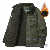 U261☆新品 裏ボアジャケット 中綿ジャケット 厚め アウター コート 秋冬服 ミリタリージャンパー ブルゾン グリーン 4XL_画像1