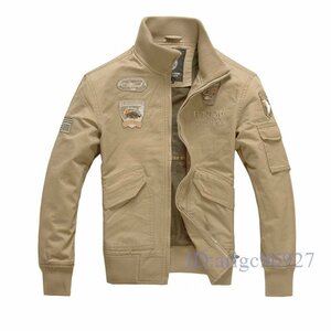 T377☆新品メンズ ジャケット フライトジャケット コート ブルゾン ジャンパー ミリタリージャケット 大きいサイズあり カーキ M~6XL