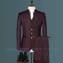 A5954☆新品スーツメンズ ビジネススーツ カジュアルスーツ 3ピーススーツ スーツ フォーマルスーツ 洗える 紳士服 通勤 結婚式M~4XL_画像3