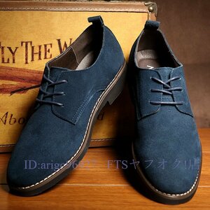 A5899* new goods deck shoes suede men's low cut PU leather Trend large size equipped England manner color size selection possible blue 26cm/42