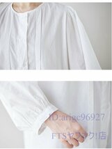 A2780☆新品カジュアル オシャレ ゆったり大きいサイズ 無地 長袖 シャツブラウス L~XL ホワイト_画像5