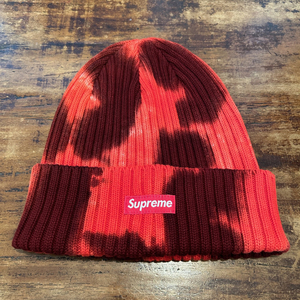 送料無料☆24SS Supreme Overdyed Beanie Splatter Red ( シュプリーム オーバーダイド ビーニー スプラッター レッド 赤 帽子 )