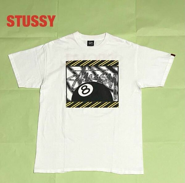 【人気】STUSSY　ステューシー　半袖Tシャツ　8ボール　ビリヤード　バックプリント　前後デザイン　ユニセックス　クルーネック　00s