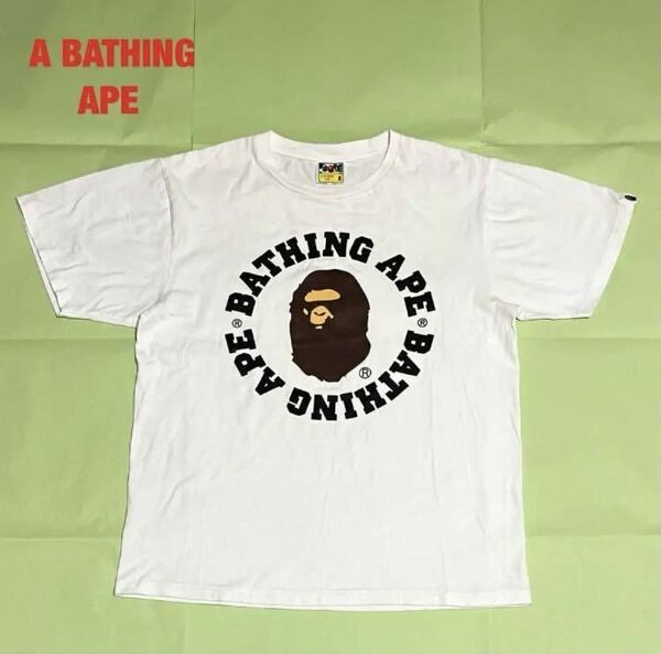 【人気】A BATHING APE　アベイシングエイプ　半袖Tシャツ　サークルロゴ　ユニセックス　クルーネック　ブランドロゴ　ストリート　大猿