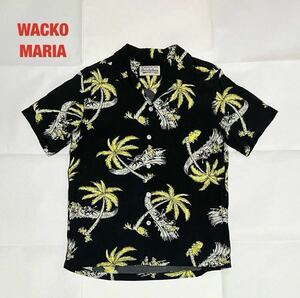 【希少】WACKO MARIA　ワコマリア　アロハシャツ　開襟シャツ　胸ポケット　レーヨン混　大きめ柄　総柄　馬　ヤシの木　ユニセックス