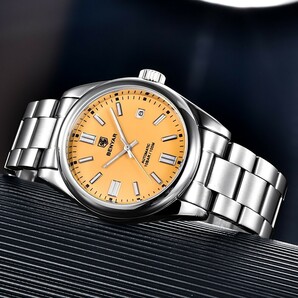 新品 自動巻 BENYAR イエロー 黄 メンズ腕時計 機械式 ST6 ビジネス