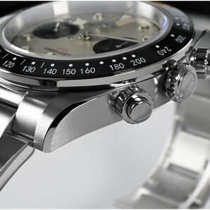 新品 手巻き SanMartin クロノグラフ ホワイト 白 メンズ腕時計 機械式 シーガル ST1901 サンマーティン 中華ヴィーナス 高級の画像7