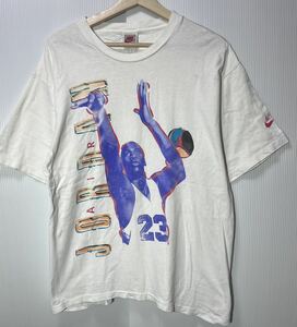 90s NIKE AIR JORDAN ヴィンテージ プリントTシャツ M 白 USA製 ナイキ マイケルジョーダン BULLS 23 basketball 