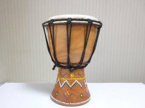 民族楽器 パーカッション ミニジャンベ HAWAII ハンドペイントドラム ミニ太鼓 お土産 古品 