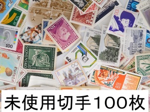 未使用 海外切手 世界各国 １００枚　大型中心 コラージュ　外国切手