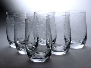 #701【ボヘミアグラス】　タンブラー６客セット　　クリスタル　　ボヘミアングラス　　新品　　数量追加可能