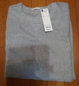 新品 GU MEN スウェットT 5分袖 サイズL GRAY