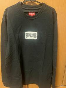 supreme シュプリームウーブンラベルロンT 黒　サイズM