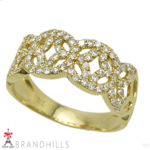 diamond 0.50ct ring K18 gold 750YG yellow gold ring #13.5 3.2g ultimate beautiful goods 