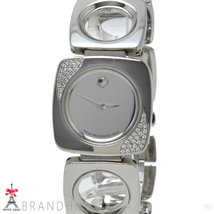 モバード 腕時計 レディース クォーツ SS ダイヤモンドベゼル シルバー文字盤 84.A1.1310S MOVADO 美品_画像1
