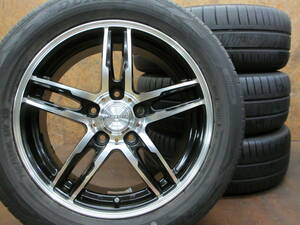 ★JP-STYLE UNIFIVE + DUNLOP ENASAVE RV505 205/55R16 4本セット[ノア ヴォクシー エスティマ リーフ セレナ ステップワゴン MAZDA3]