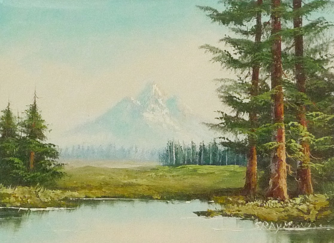 油彩画 洋画 肉筆油絵 F4号 ｢山水風景 風景画｣-7- 特価, 絵画, 油彩, 自然, 風景画