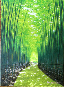 Art hand Auction Oil painting, Western painting (can be delivered with oil painting frame) F10 size Bamboo Forest 1 Shinyashiki Ippei, Painting, Oil painting, Nature, Landscape painting