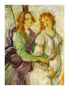 絵画 名画 複製画 額縁付(MJ108N-G) サンドロ・ボッティチェルリ 「ヴィーナスと三美神（部分）」P10号 世界の名画シリーズ プリハード