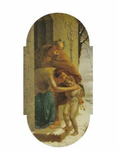 Art hand Auction 绘画杰作复制品带框(MJ108N-G)Jean-François Millet Winter No.M6 世界名画系列预硬, 艺术品, 绘画, 其他的