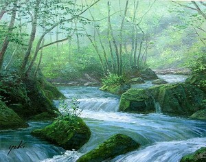 Art hand Auction Oil painting, Western painting (can be delivered with oil painting frame) F20 size Oirase Stream Kenzo Seki, Painting, Oil painting, Nature, Landscape painting