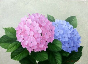 Art hand Auction Oil painting Western painting (delivery possible with oil painting frame) WF3 Hydrangea Hideaki Yasuda, Painting, Oil painting, Still life
