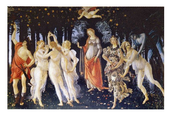 Reproducción de obra maestra de pintura con marco (MJ108N-G) Sandro Botticelli Spring Primavera M12 World Masterpiece Series Prehard, obra de arte, cuadro, otros