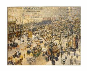 Art hand Auction Peinture, chef-d'œuvre, la reproduction, avec cadre (MJ108N-G) Camille Pissarro Italian Street, Matin, Taille F8 de la lumière du soleil, Série de chefs-d'œuvre mondiaux, Prédur, Ouvrages d'art, Peinture, autres