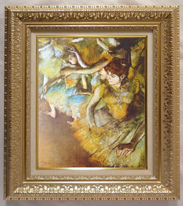 絵画 名画 複製画 額縁付(MJ108N-G) エドガー・ドガ 「バレエ・舞台の一隅」 F6号 世界の名画シリーズ プリハード