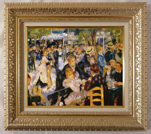 絵画 複製名画 額縁付(MJ108N-G) ピエール・オーギュスト・ルノワール 「ムーラン・ド・ラ・ギャレット」 F6号 世界の名画シリーズ プリハ