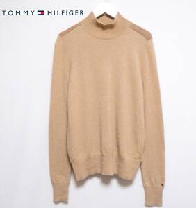 美品 TOMMYHILFIGER CASHMERE トミーヒルフィガー 高級カシミヤ100％ ハイネックセーター ふわとろニット レディーストップス バイカラー