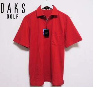 新品未使用 DAKS GOLF ダックス ドライポロシャツ ハーフジップ メンズ 吸汗速乾 ゴルフウエア 紳士 Lサイズ オンワード 春夏物