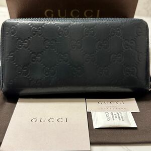 グッチ　GUCCI 財布　長財布　シマレザー　ラウンドファスナー　レディース