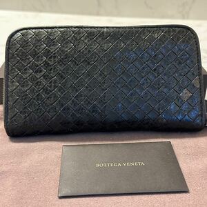 超希少　ボッテガヴェネタ　BOTTEGAVENETA 財布　長財布　パイソン　イントレチャート　ラウンドファスナー　メンズ