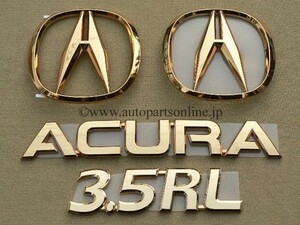 3.5RL アキュラ 純正 部品 ゴールド エンブレム レジェンド KA9 honda ホンダ parts パーツ us 北米 仕様 acura gold 海外