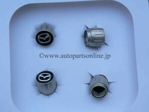 W/ TPMS 付車/ 欧州 仕様 純正 部品 マツダ MAZDA ロゴ マーク WHEEL VALVE STME CAP S ホイール バルブ キャップ 4個 セット パーツ 通販