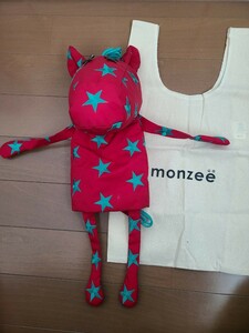 ○美品USED○希少○monzee モンジー　ドライバー用ヘッドカバー　ROBA ロバ　赤色×ティファニーブルー色星柄