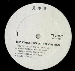 A00585731/LP/ザ・キンクス (THE KINKS)「Live At Kelvin Hall (1969年・YS-2196-Y・モッズ・MOD)」