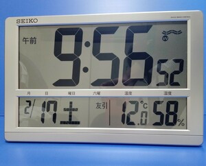 デジタル時計　大型　電波時計　掛置兼用　　　　SEIKO　セイコー 　SQ433S　 中古品　