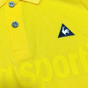 le coq sportif golf ルコックスポルティフ ゴルフ デサント 長袖ポロシャツ ストレッチシャツ ゴルフシャツ ロゴ刺繍 黄色 M メンズの画像4