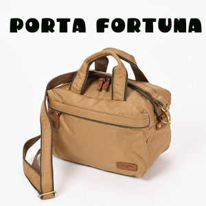 227-27*PORTA FORTUNA ITALY/poru tough .ru toe na light weight 2WAY shoulder bag Camel shoulder with strap . man and woman use 